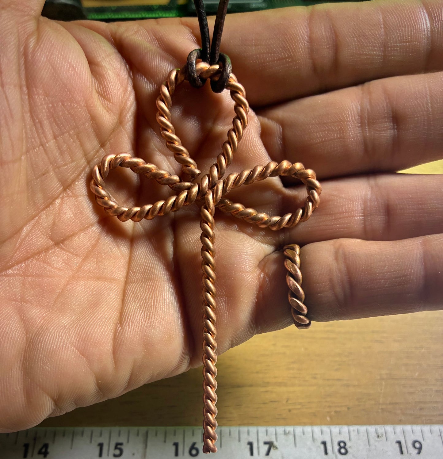 Infinity Ankh • Handwoven Tensor Copper Pendant ️