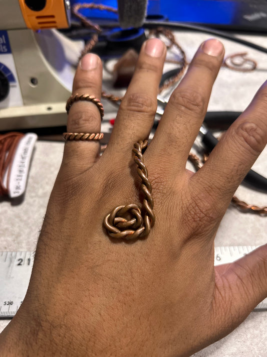 Sacred Copper Palm Coil | EMF Protection & Energy Balancing Tool (10.31” / 26.2 cm) Measurement