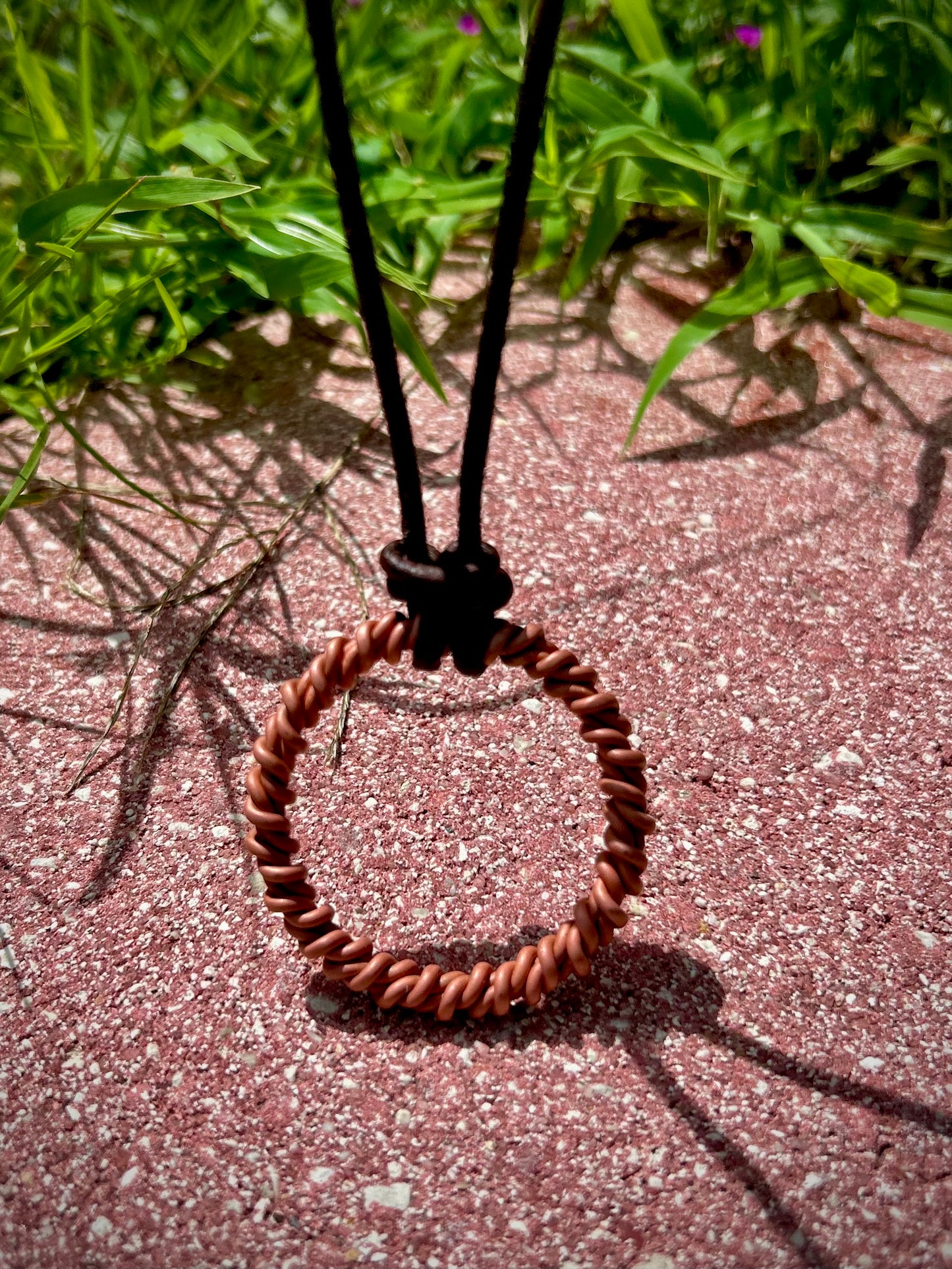 EMF Protection Copper Tensor Ring Necklace | Energy Alignment & Grounding
