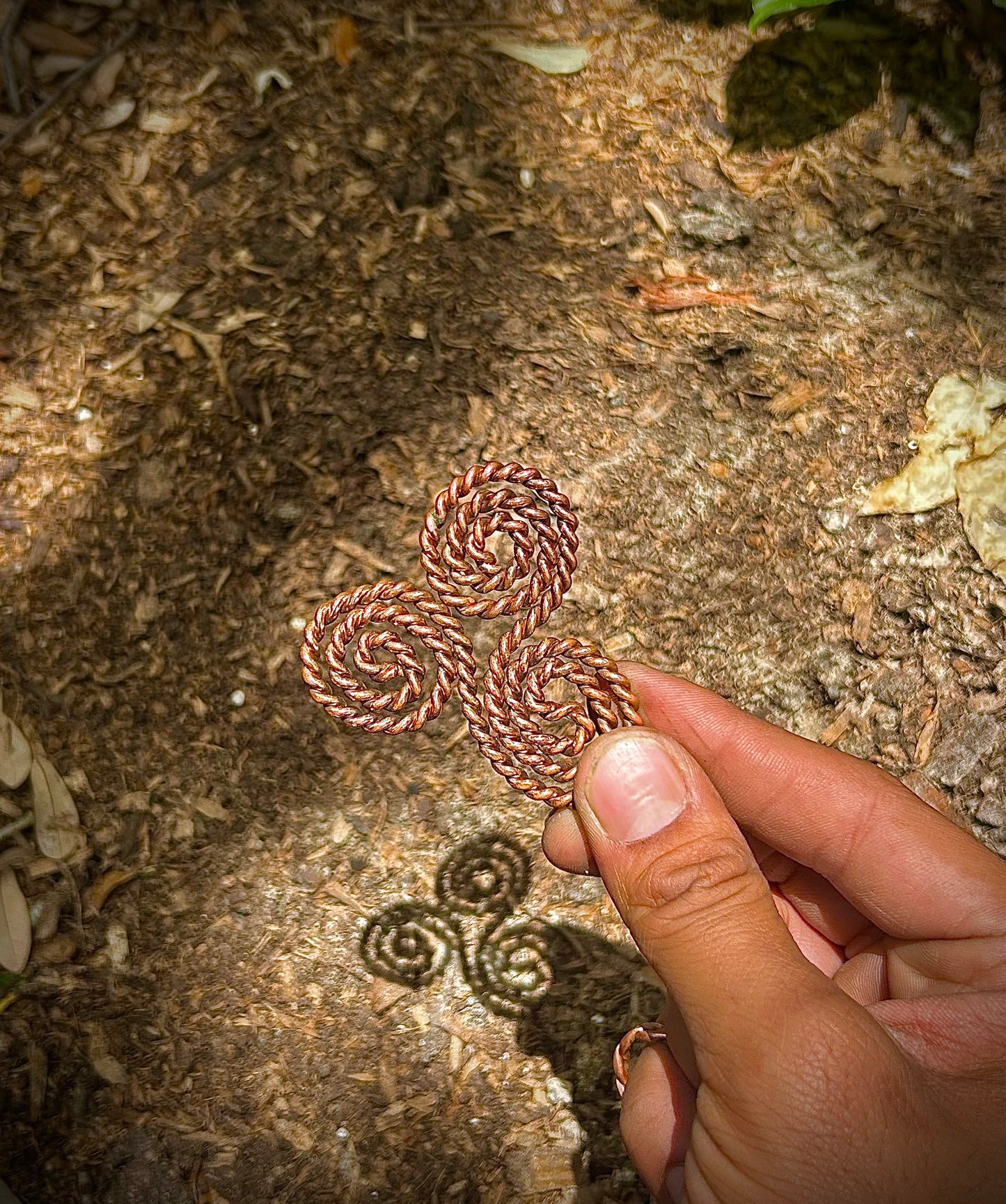 Copper Tensor Triskelion Coil  One Sacred Cubit 20.625” 52.39 cm | 144 MHz Energy Harmonizer and EMF Protection Tool