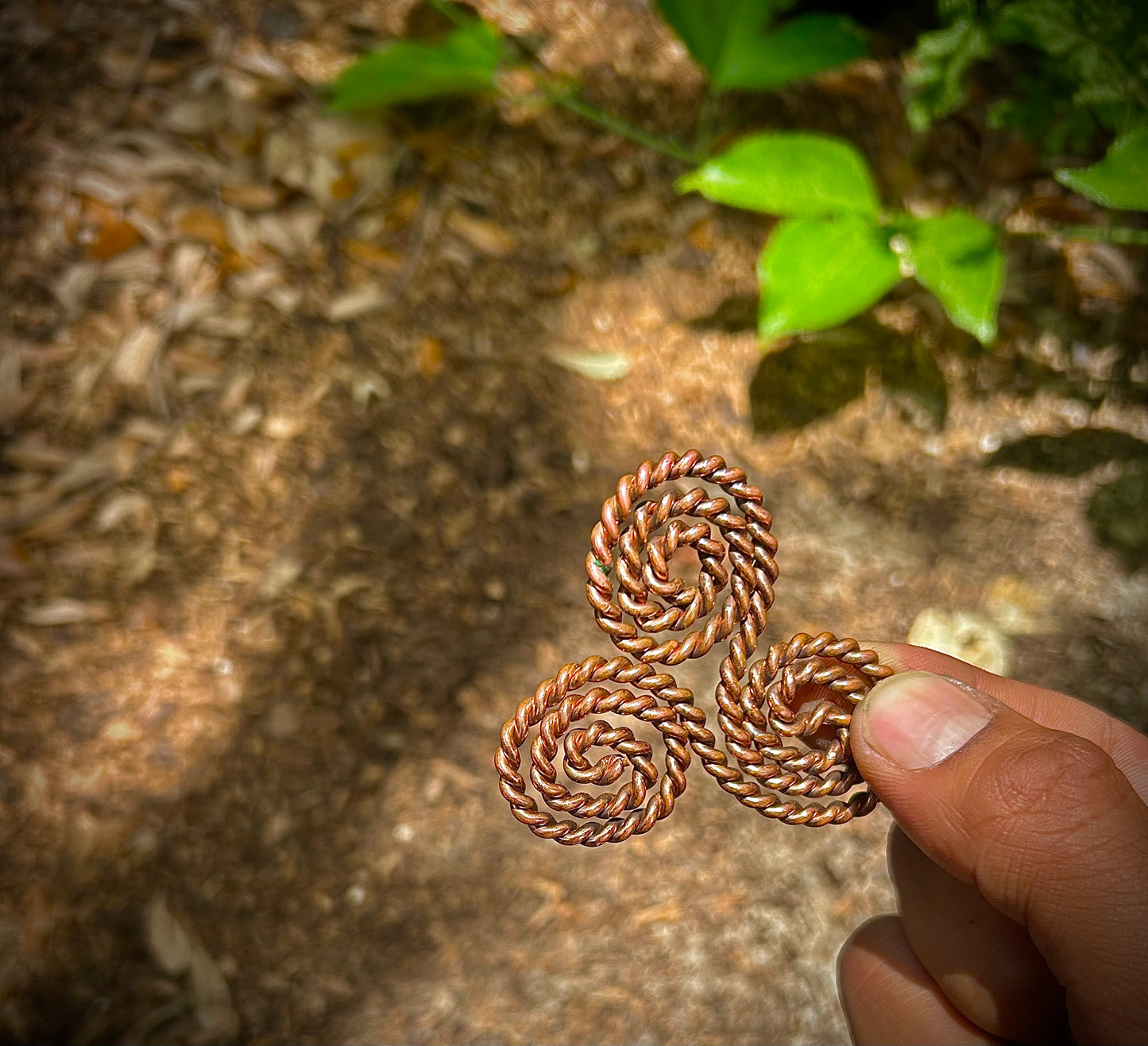 Copper Tensor Triskelion Coil  One Sacred Cubit 20.625” 52.39 cm | 144 MHz Energy Harmonizer and EMF Protection Tool