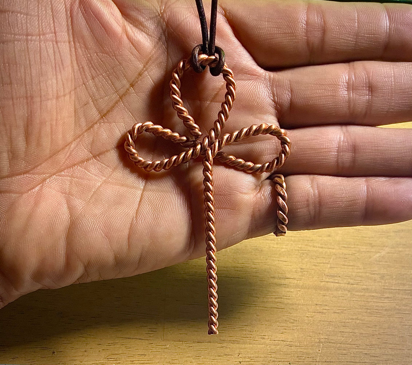 Infinity Ankh • Handwoven Tensor Copper Pendant ️